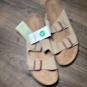 Beige Double Strap Sandals